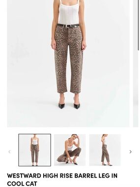 High-Rise Barrel Leg Jeans in Cool Cat Leopard